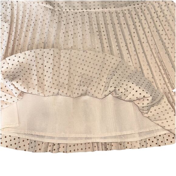 J. Crew Laser Cut Drop Waist Pleated Mini Skirt Womens Size 4 Nude Lined - Picture 9 of 11